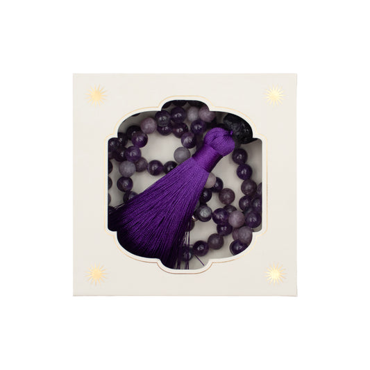 Lepidolite & Amethyst Tasbih Moonlit Oasis