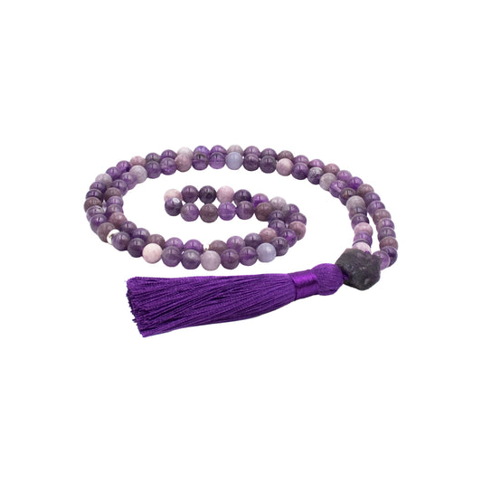 Lepidolite & Amethyst Tasbih Moonlit Oasis