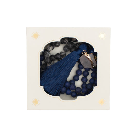 Dumortierite & Labradorite Tasbih Moonlit Oasis