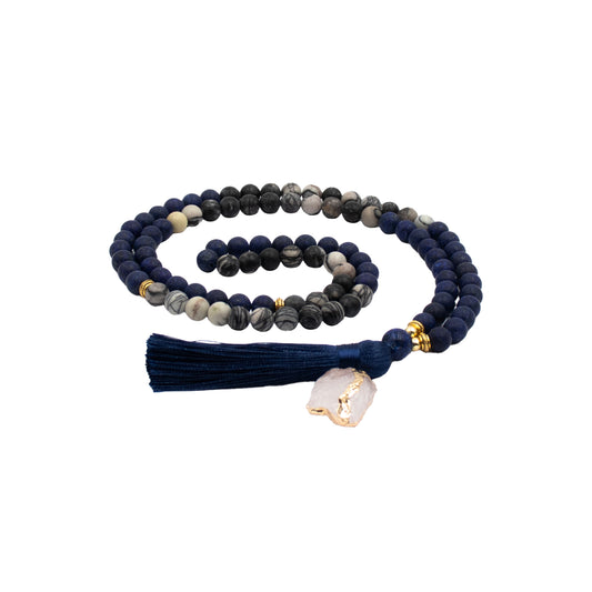 Dumortierite & Labradorite Tasbih Moonlit Oasis