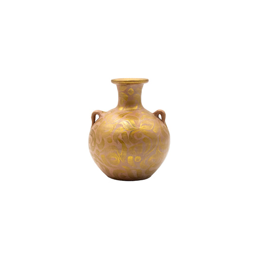 Abstract Arabic Calligraphy Vase (Brown Gold)