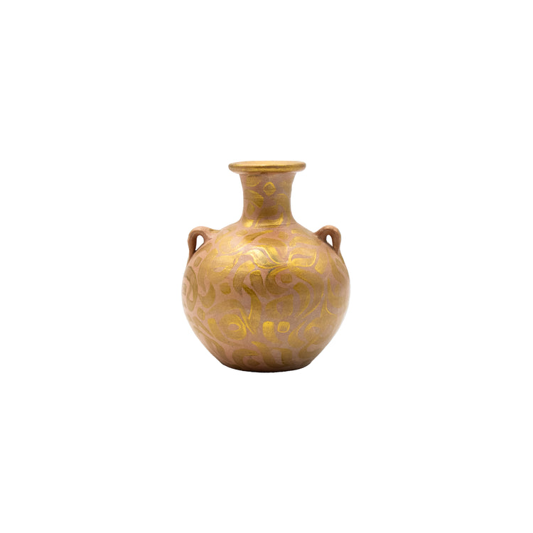 Abstract Arabic Calligraphy Vase (Brown Gold)
