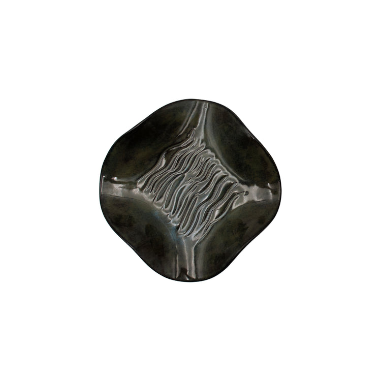 Ceramic Wavy Design Bowl (Green)