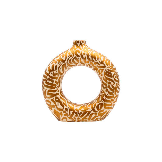 Hand Painted Calligraphy (Round Cermic Vase)