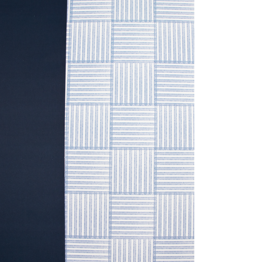 Wrapping Paper Navy Blue + Light Blue Stripes