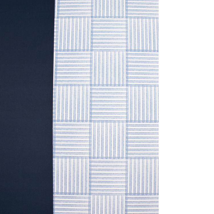 Wrapping Paper Navy Blue + Light Blue Stripes