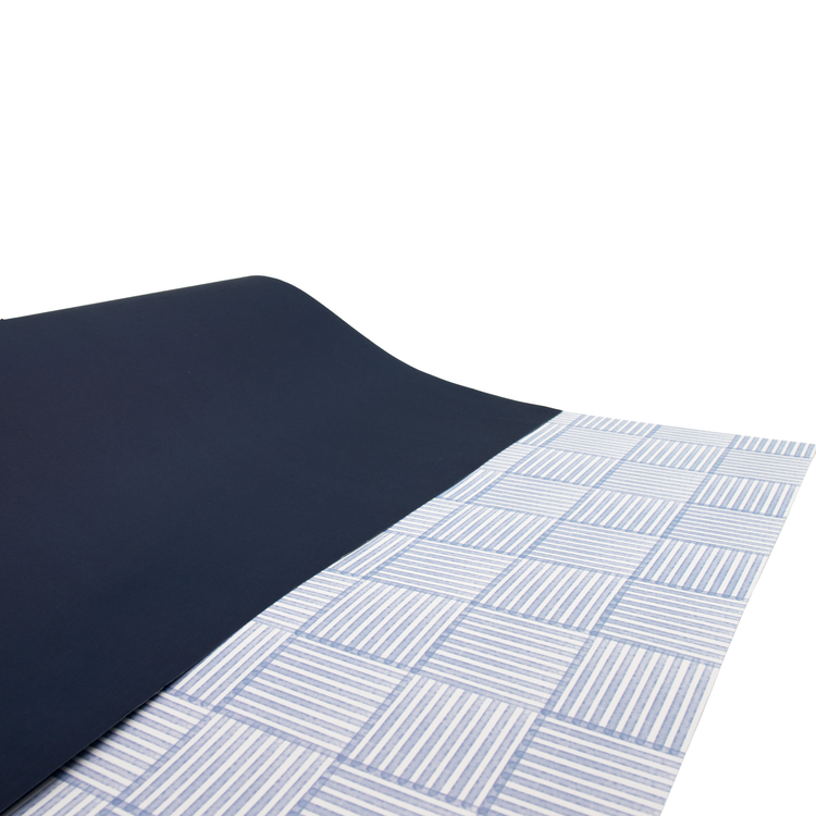 Wrapping Paper Navy Blue + Light Blue Stripes