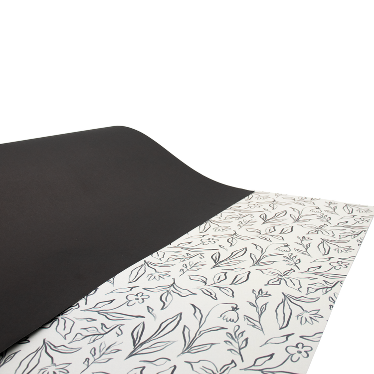 Wrapping Paper Black Floral