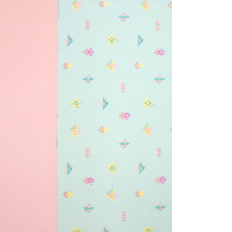 Wrapping Paper Green + Pink Memphis Al Sadu