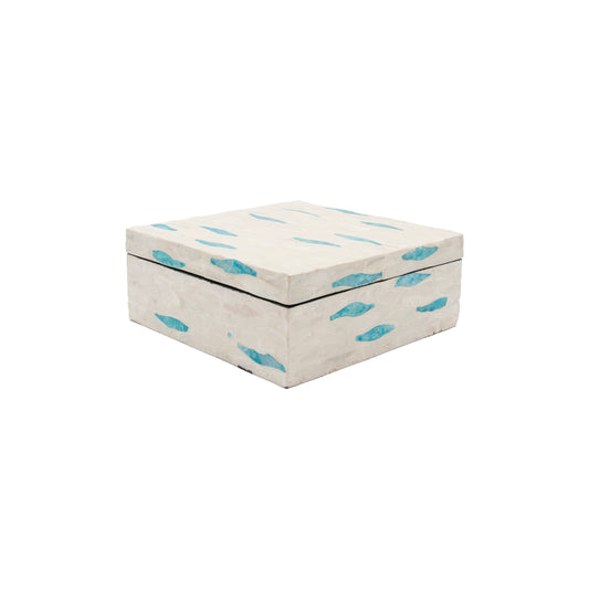 Mother of Pearl Box White & Blue
