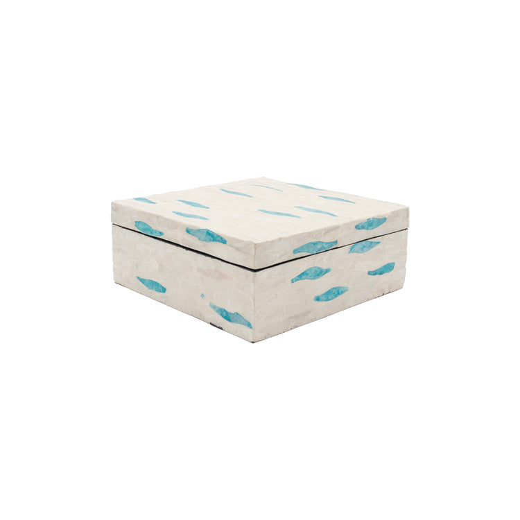 Mother of Pearl Box White & Blue