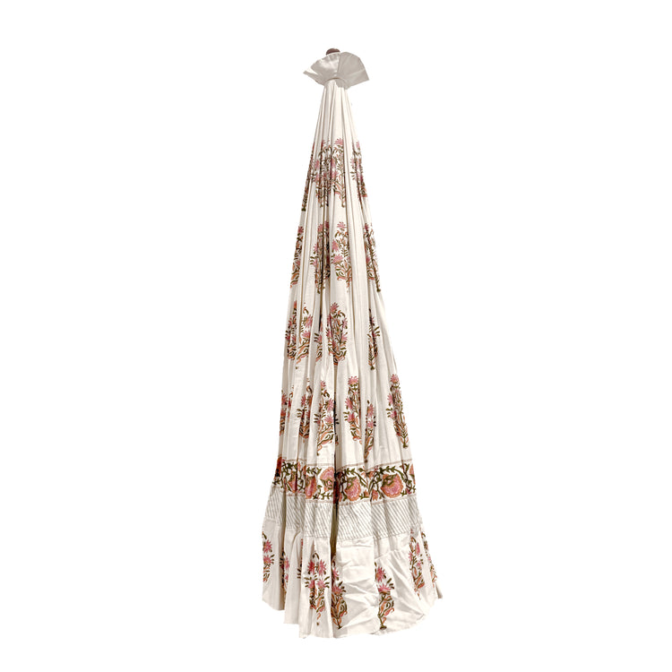 Orange Block Print Garden Umbrella