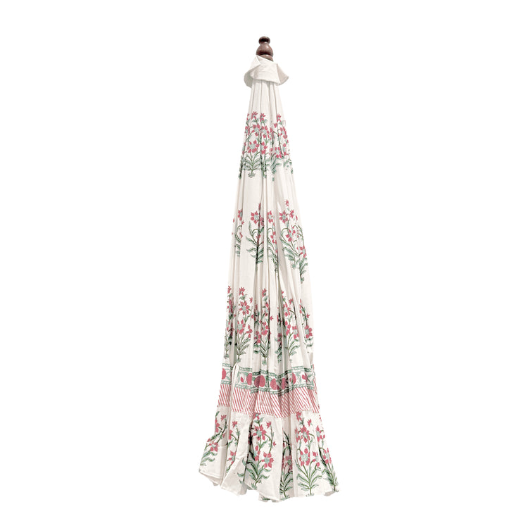 Pink Block Print Garden Umbrella