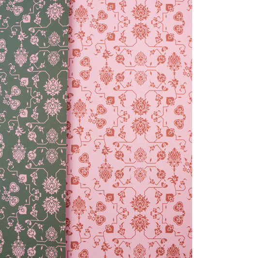 Wrapping Paper Green + Pink Pattern Souq Remix