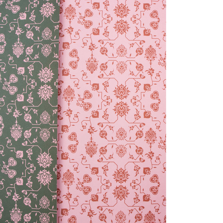 Wrapping Paper Green + Pink Pattern Souq Remix