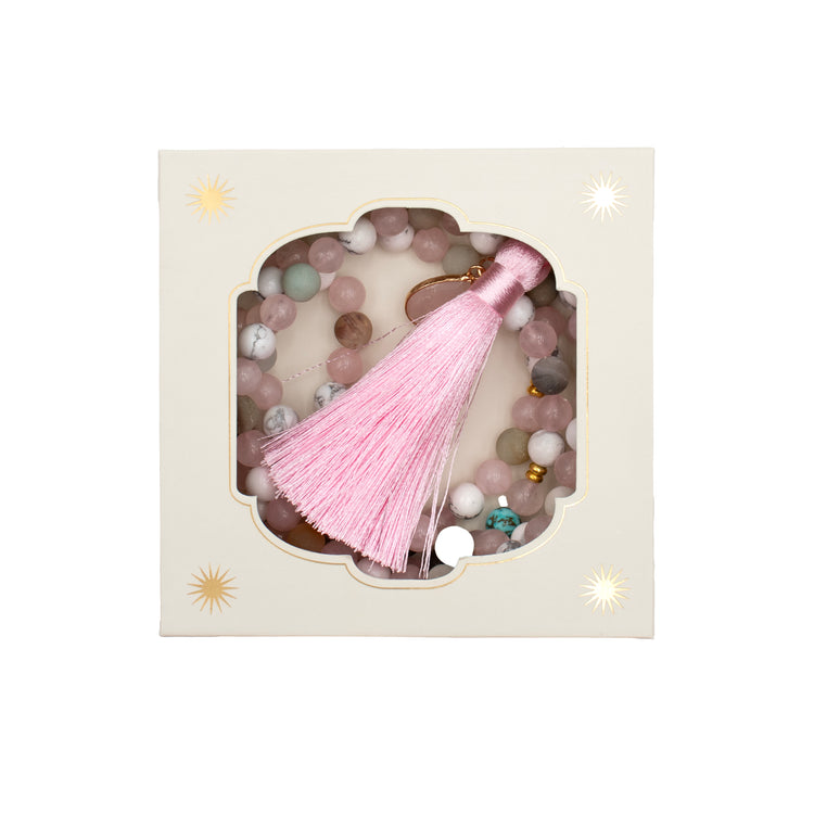 Rose Quartz & Aquamarine Tasbih Moonlit Oasis