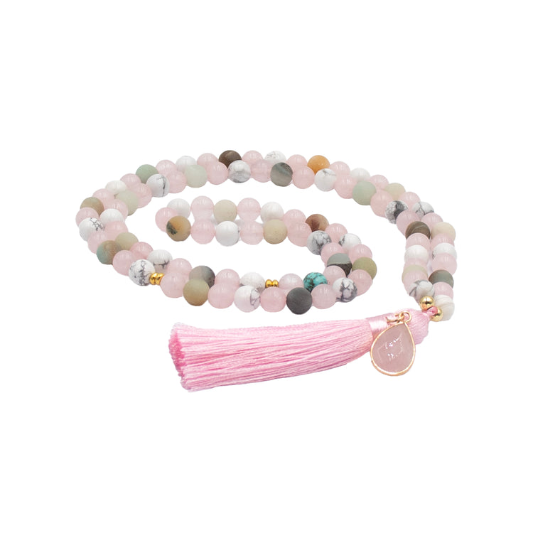 Rose Quartz & Aquamarine Tasbih Moonlit Oasis