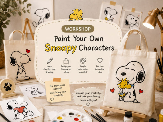 Snoopy Tote Bag Painting Workshop by Noof  (15 July, 4:00 PM – 6:00 PM)