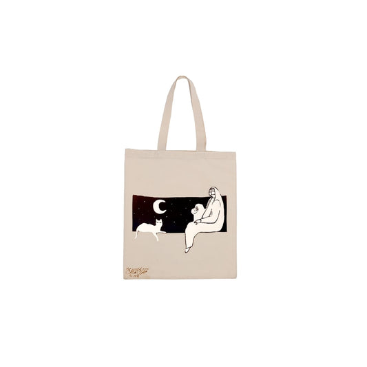 Hand-painted Tote bag by Mubarak Al-Malik (MMT07)