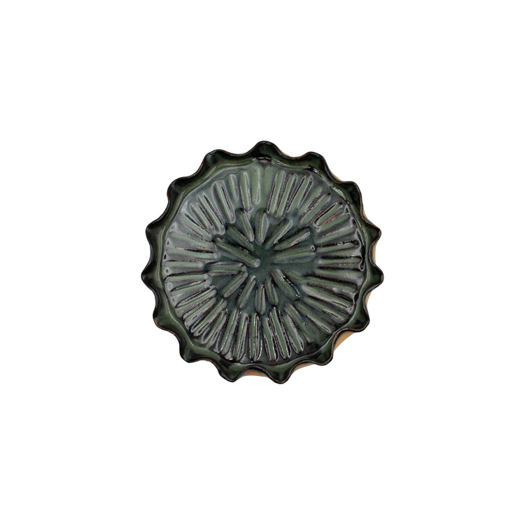Ceramic Flower Design Round Plate (Big)