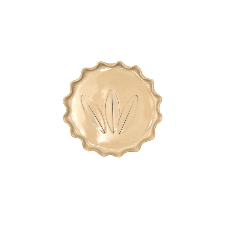 Ceramic Leaf Design Round Plate (Big)