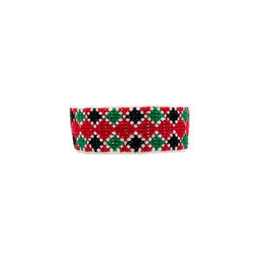 Tatreez Bracelet (White/Green)