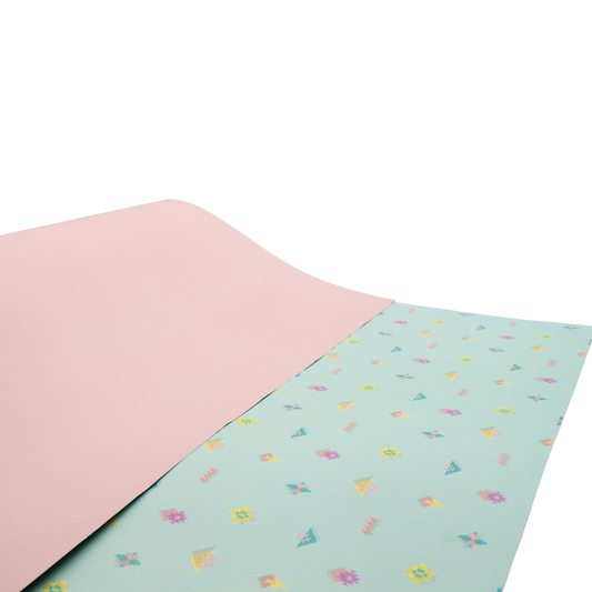 Wrapping Paper Green + Pink Memphis Al Sadu