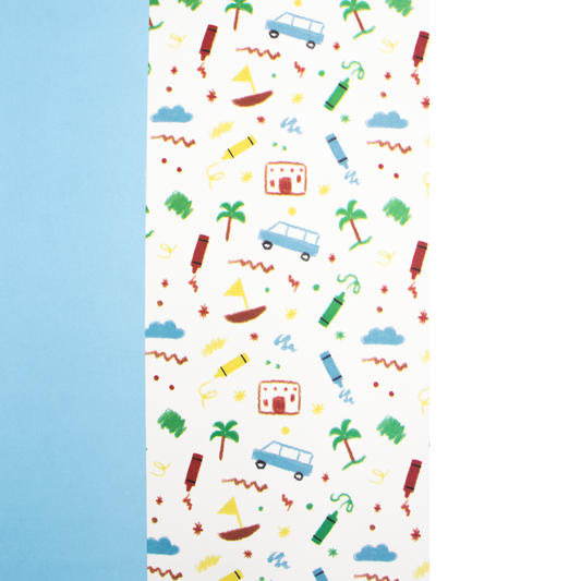 Wrapping Paper Back to School + Light Blue