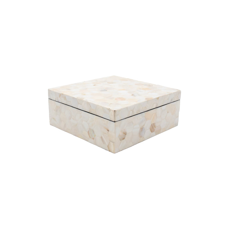 Mother of Pearl Box White & Gold