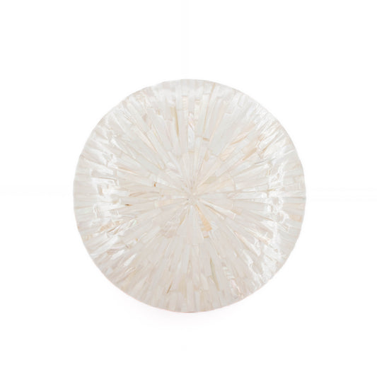 Mother of Pearl Round Box White