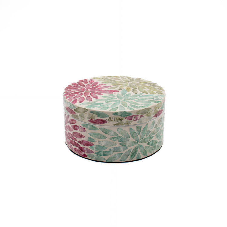 Mother of Pearl Round Box Trio (L)