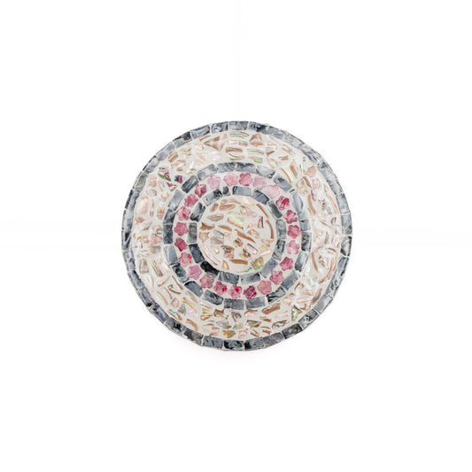 Mother of Pearl Round Box Black Pink (L)