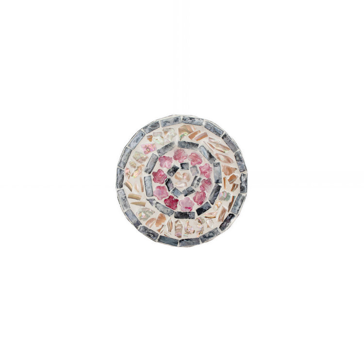 Mother of Pearl Round Box Black Pink (S)